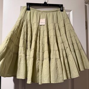 Free People Light Green A-Line Skirt